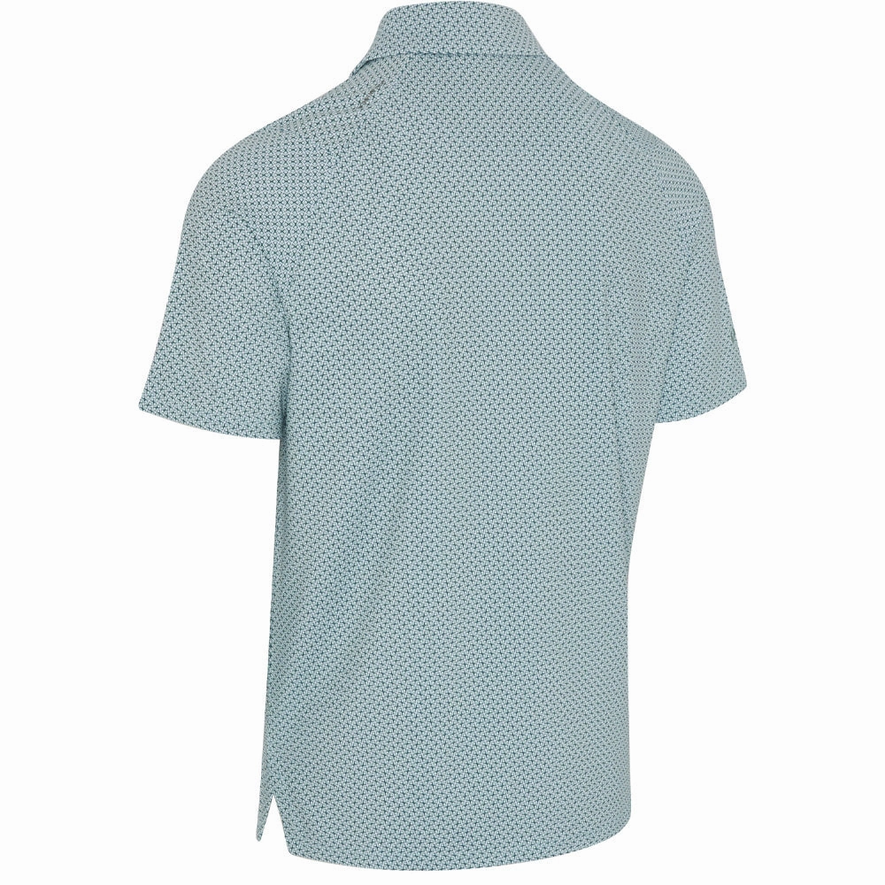 Timeless Top Callaway Textured Chev Printed Polo Shirt - Aquifer