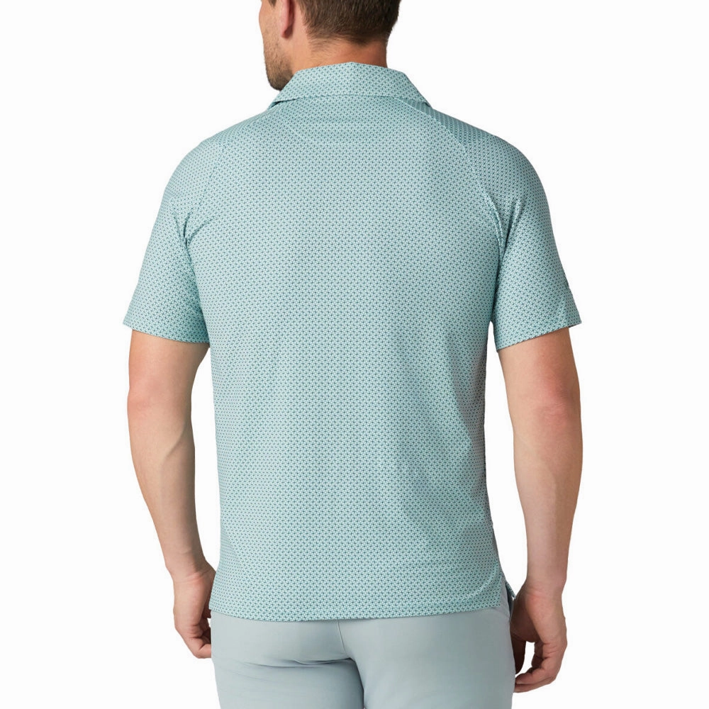 Callaway Textured Chev Printed Polo Shirt - Aquifer Comfortable Style Microfiber Blend