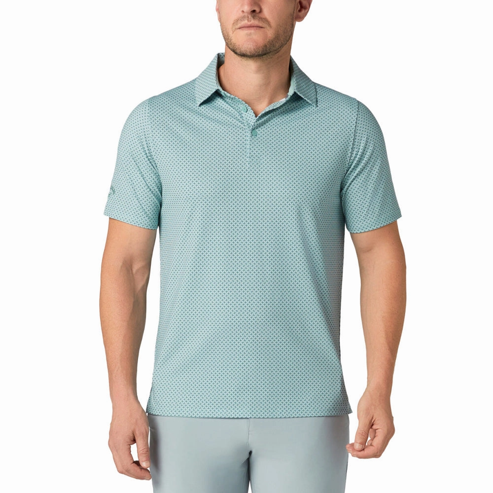 Luxury clothing GentleWashResistance Callaway Textured Chev Printed Polo Shirt - Aquifer