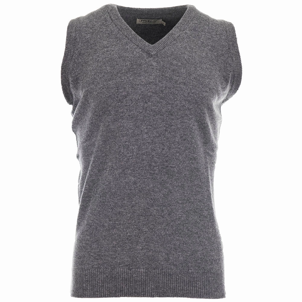 date night look ProQuip Lambswool Water Repellent Golf Slipover - Grey
