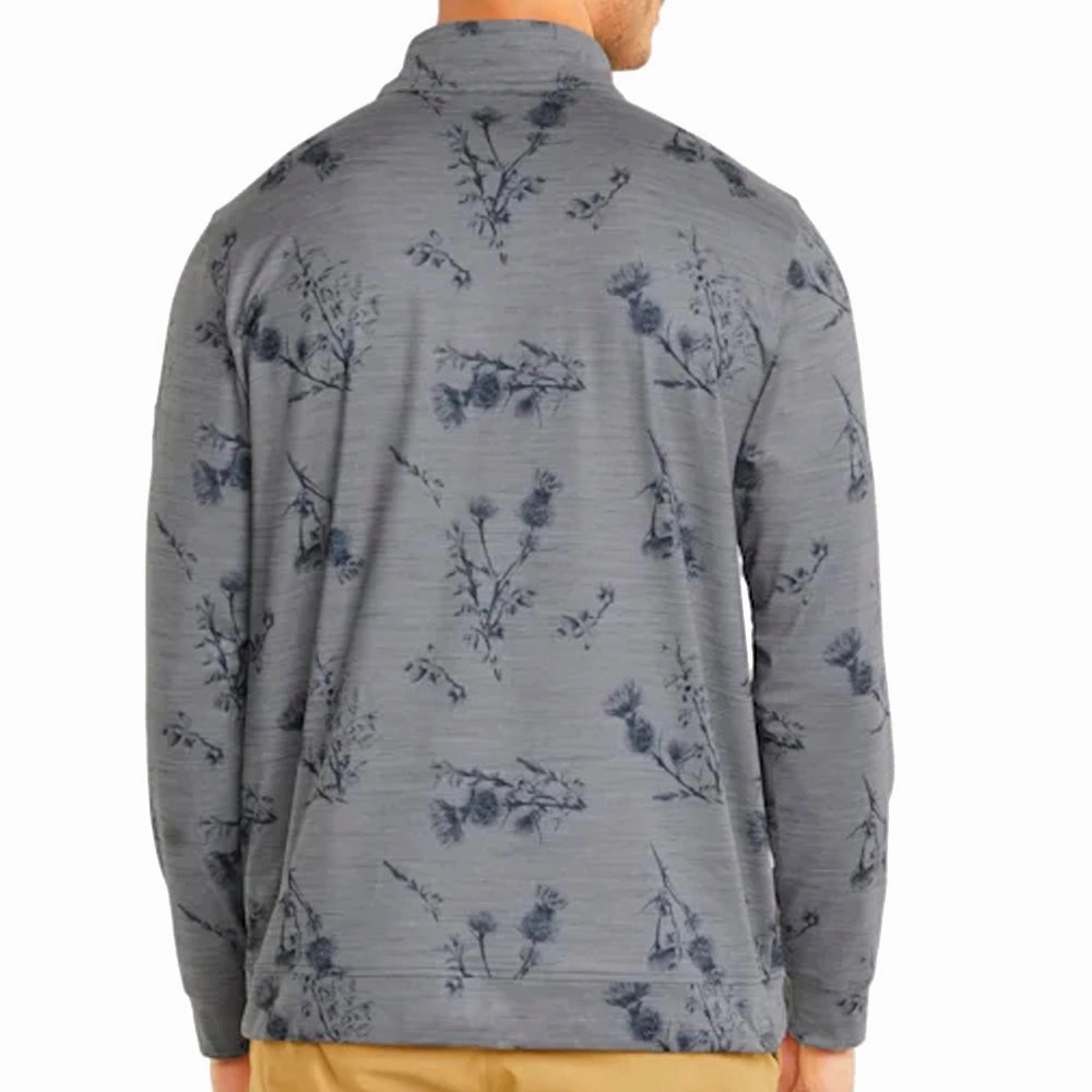 Personalized couple wear Puma Cloudspun Lowlands 1/4 Zip Pullover - Quiet Shade Heather