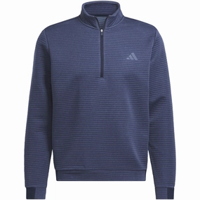 adidas Ultimate365 DWR Textured 1/4 Zip Pullover - Collegiate Navy/Preloved Ink Chambray