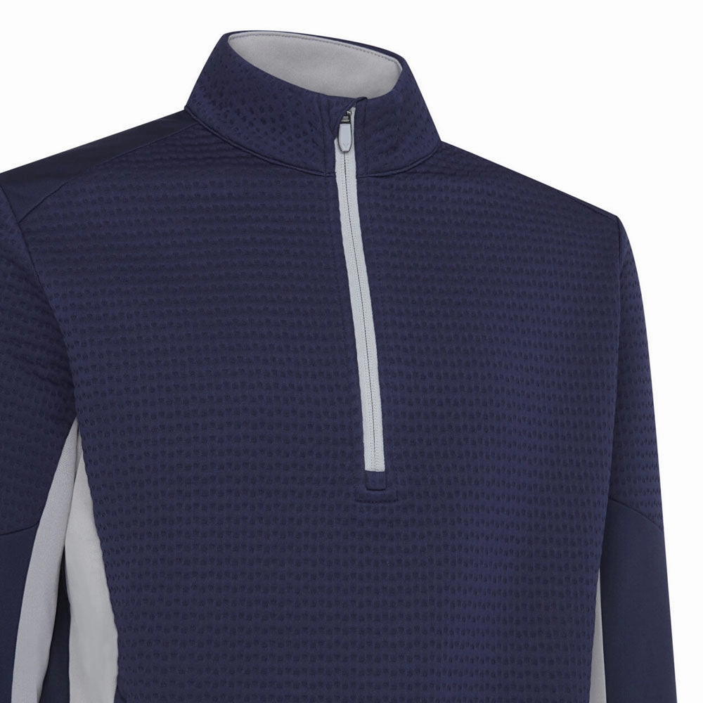 Soft Layer Callaway 1/4 Zip Textured Pullover - Peacoat