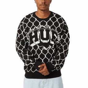 Compact Knit Collar HUF Breakthrough Crew Sweatshirt - Black