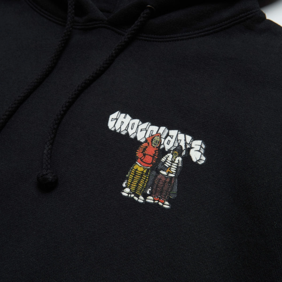 Chocolate Fiends Hoodie - Black museum visit checkered pattern