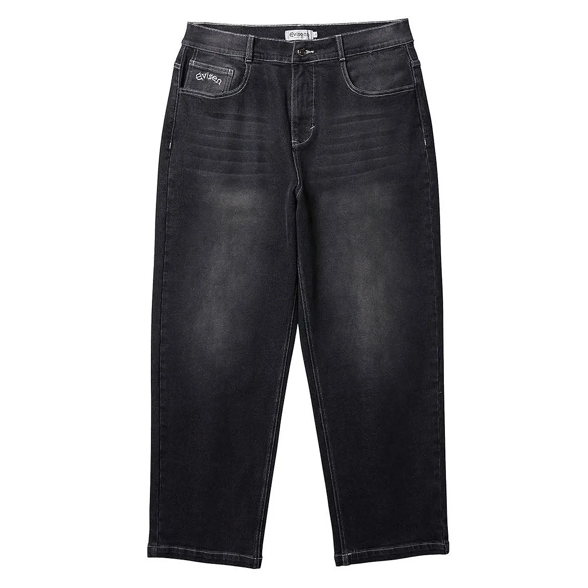 Evisen Eye Fire Jeans - Black Relaxed Fit