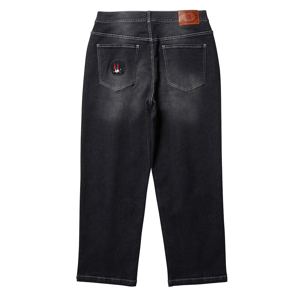 Fitted Design Anti Bacterial Treatment Evisen Eye Fire Jeans - Black
