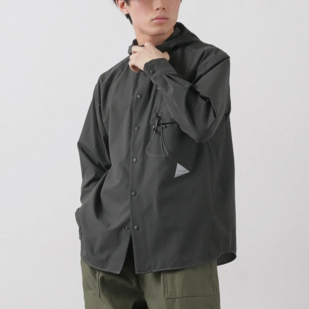 AND WANDER / Dry Breathable Hoodie Polished Look Stretch Cloth