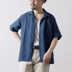 FOB FACTORY / F3508 Indigo Gauze Holiday Shirt Lightweight Layer Sustainable Dye Process