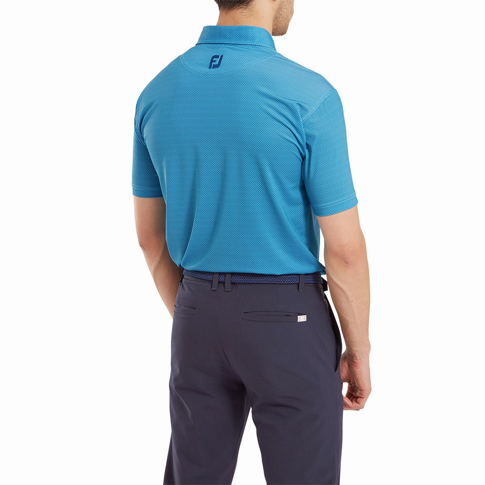 FootJoy Octagon Print Lisle Polo Shirt - Blue Sky Smart Fashion
