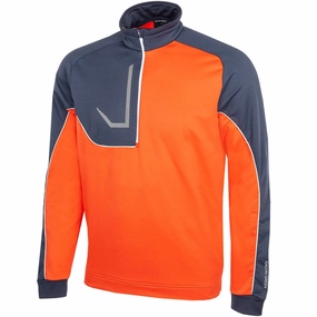 Velvet product launch Galvin Green Daxton 1/2 Zip Insula Pullover - Orange/Navy/White