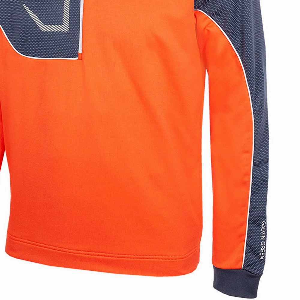 Galvin Green Daxton 1/2 Zip Insula Pullover - Orange/Navy/White Smart Casual Seasonal Collection