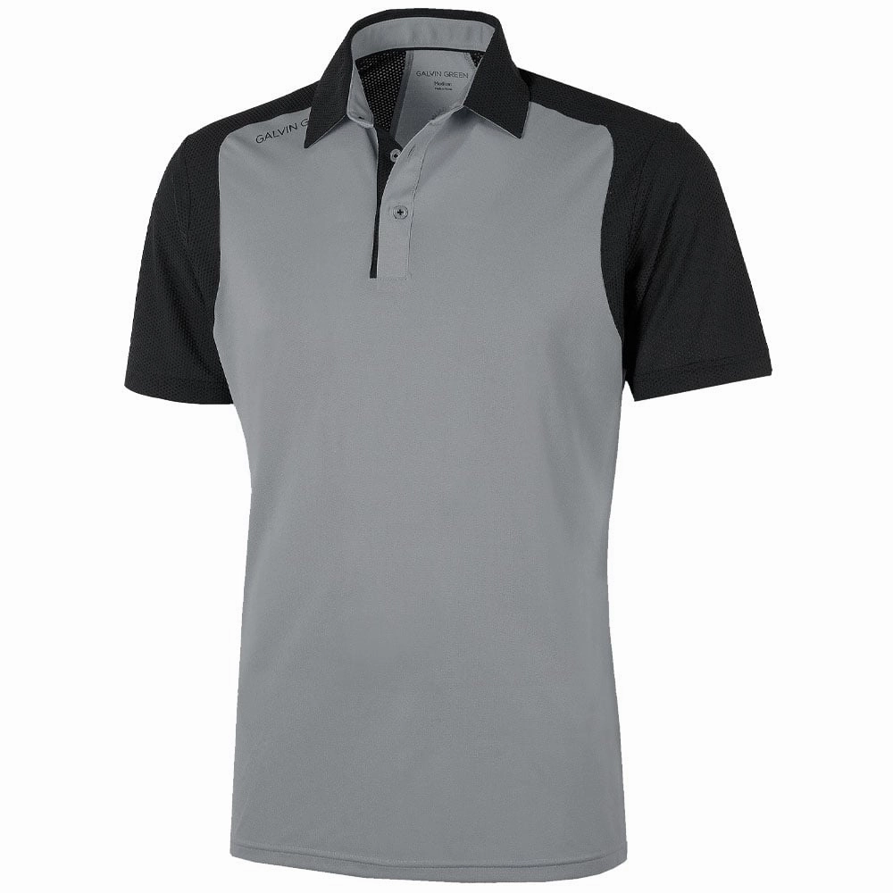 Galvin Green Massimo Ventil8  Polo Shirt - Sharkskin/Black Chic Comfort Style