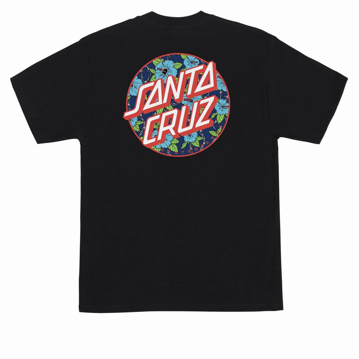 Santa Cruz Screaming Hibiscus Dot T-Shirt - Black yoga clothing Fashion Comfort