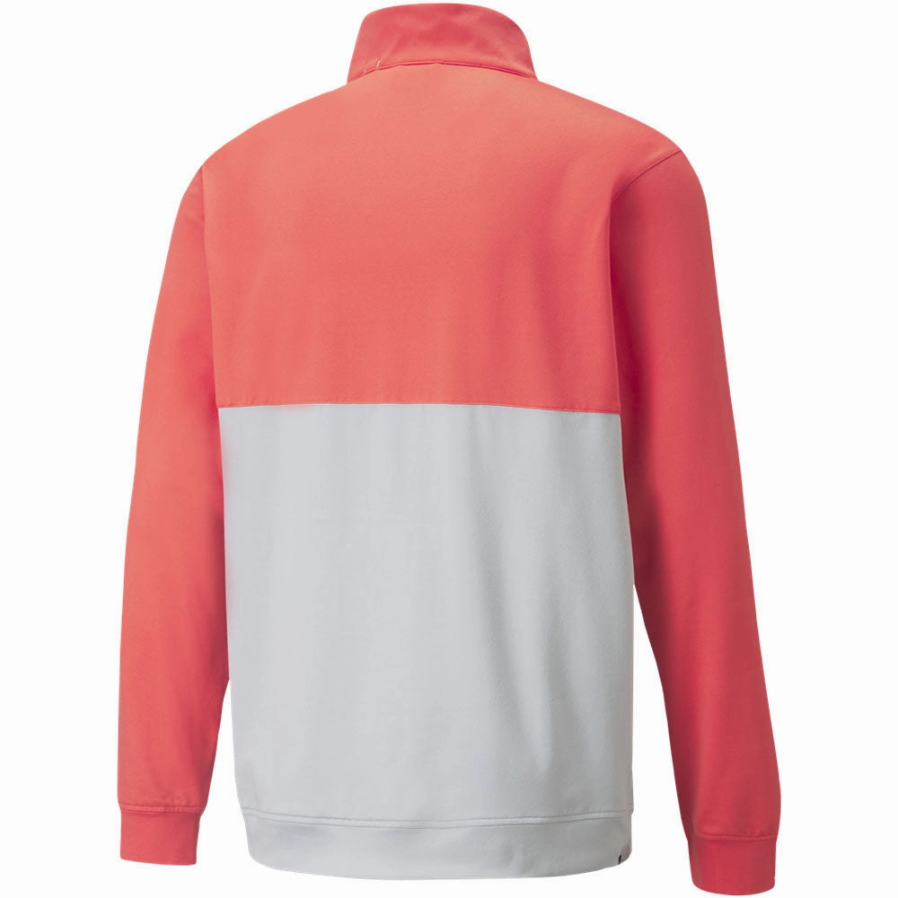 Puma Gamer Colour Block 1/4 Zip Pullover - Hot Coral/High Rise Satin Lining Go-To Layer