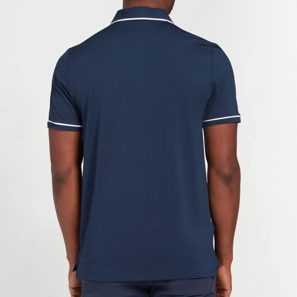 Side Vent Design Unisex Fit Original Penguin Heritage Piped Polo Shirt - Black Iris
