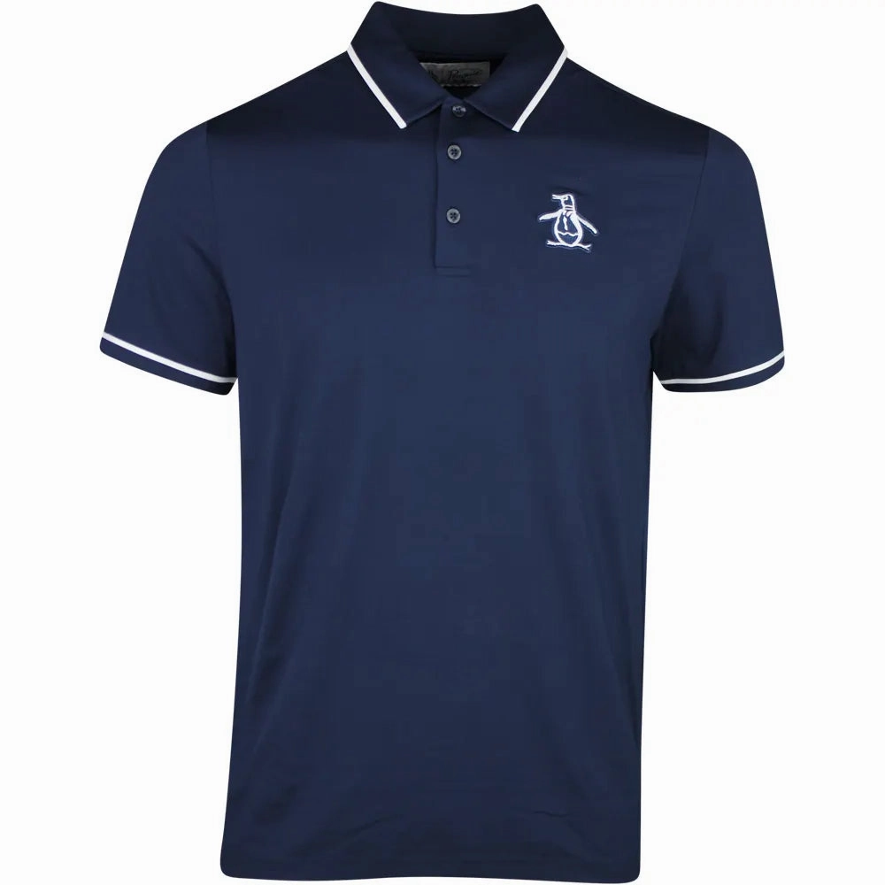 Original Penguin Heritage Piped Polo Shirt - Black Iris Durable Style