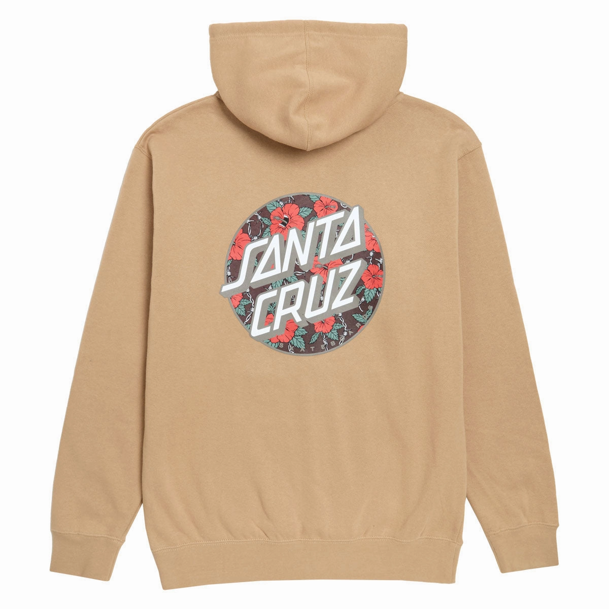 Acrylic blend Urban Style Santa Cruz Screaming Hibiscus Dot Zip Hoodie - Sandstone