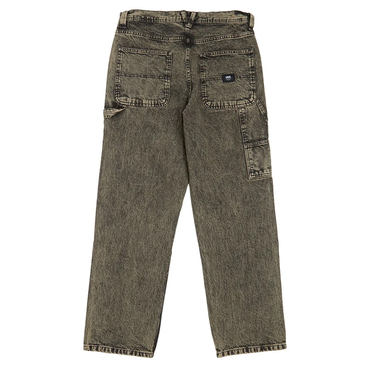 Breathable Performance Wear Vans Drill Chore Carpenter Loose Acid Wash Pants - Bay Leaf