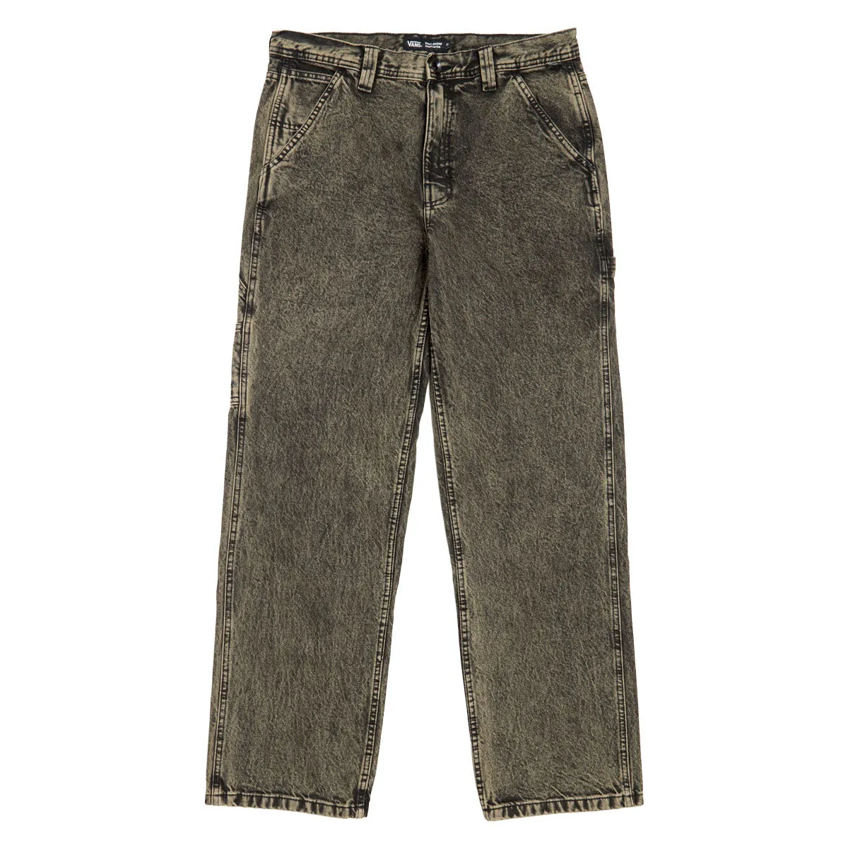 Cozy Material Vans Drill Chore Carpenter Loose Acid Wash Pants - Bay Leaf
