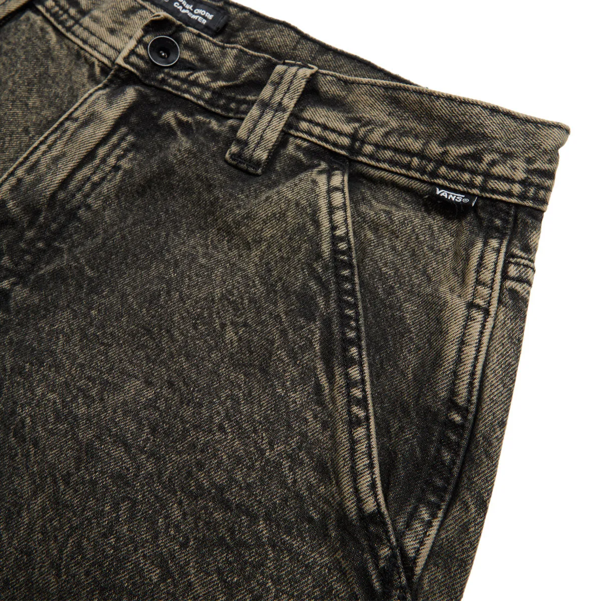 Quick Slip Timeless Comfort Fit Vans Drill Chore Carpenter Loose Acid Wash Pants - Bay Leaf
