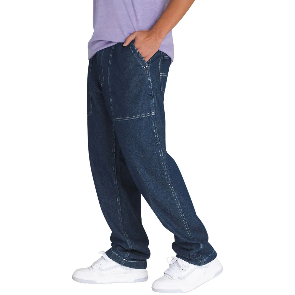 Vans Fatigue Loose Tapered Denim Jeans - Dark Denim Flex Foam Inserts Cozy and Relaxed
