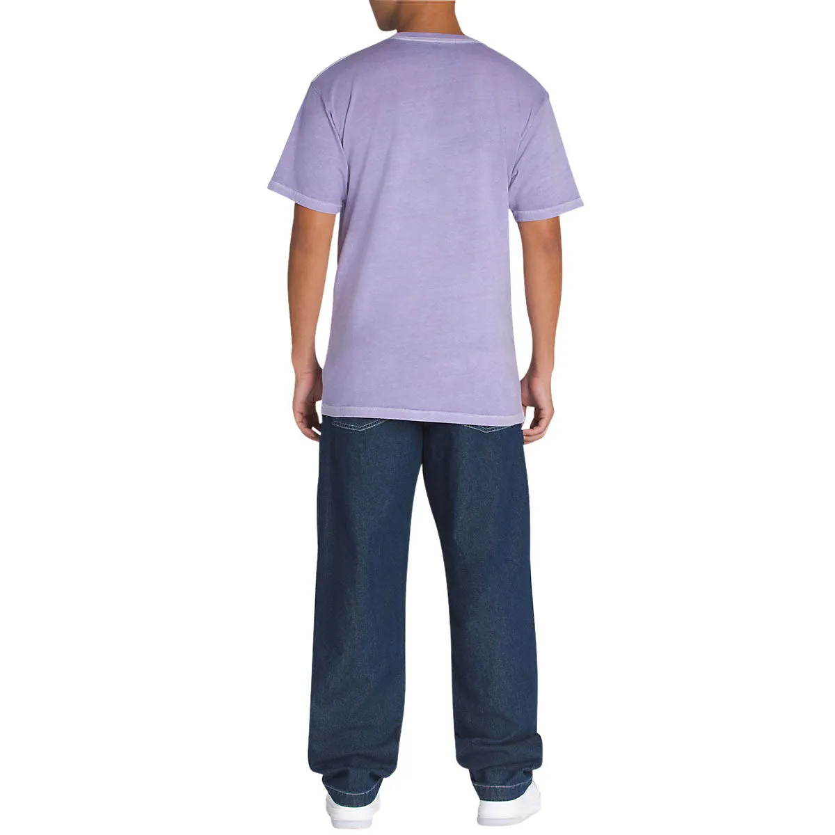 Comfy Texture Minimal Waistband Vans Fatigue Loose Tapered Denim Jeans - Dark Denim
