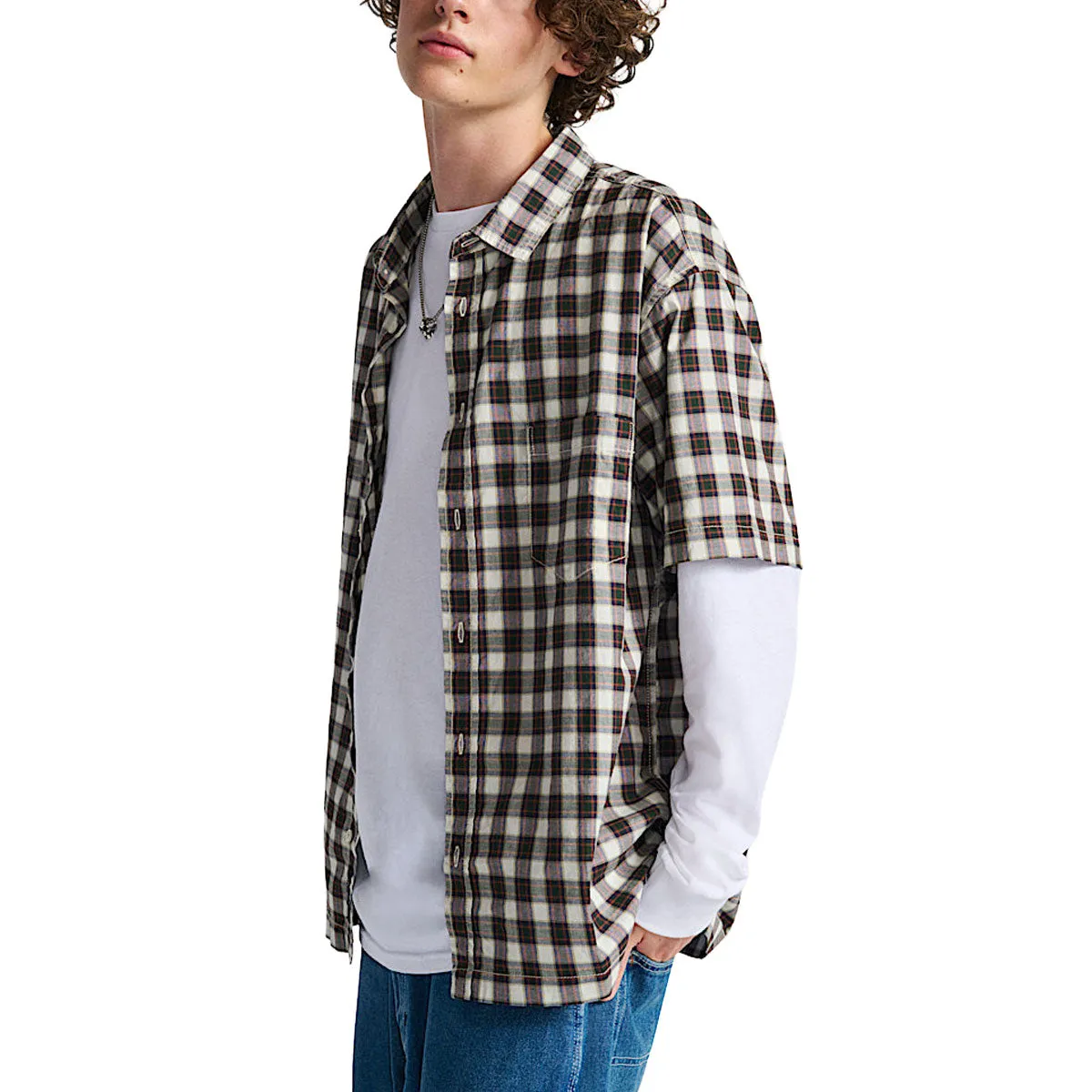 Vans Monte Plaid Shirt - Egret Quick Release Placket
