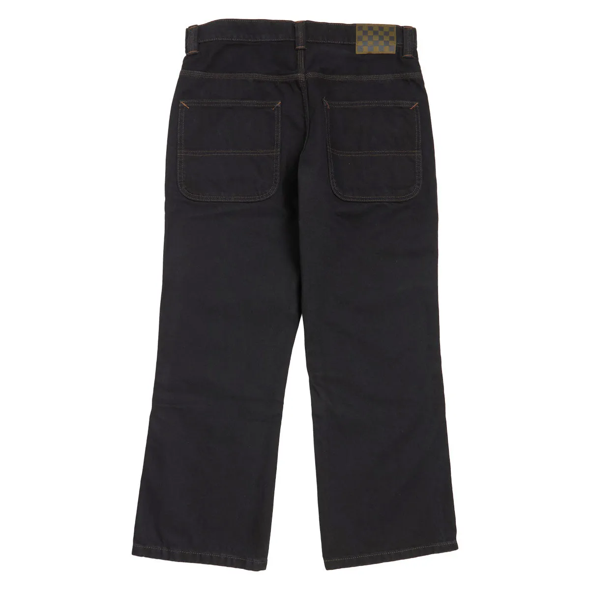 Casual Comfort Layers Lightweight Wear Vans Skate Loose Bootcut Denim Jeans - Black