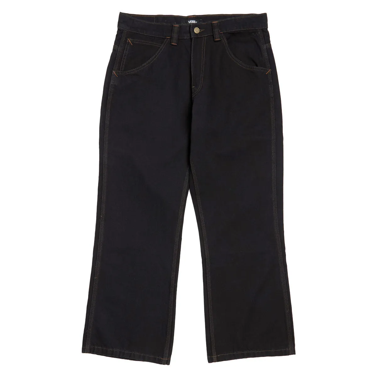 Vans Skate Loose Bootcut Denim Jeans - Black Softened Hem Chilly Layering