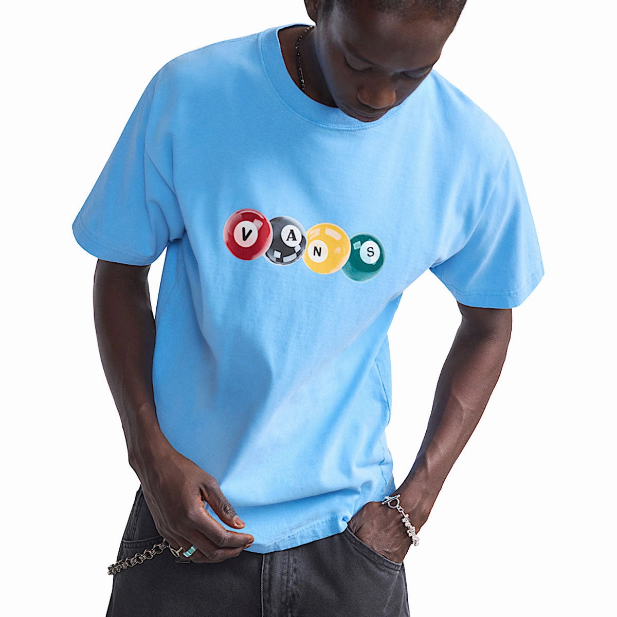 Vintage Wash Vans Backspin T-Shirt - Tranquil Blue