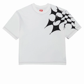 Vans Skate Splatter Web T-Shirt - Marshmallow Trendy Casual Wear Reinforced Shoulder Stitching