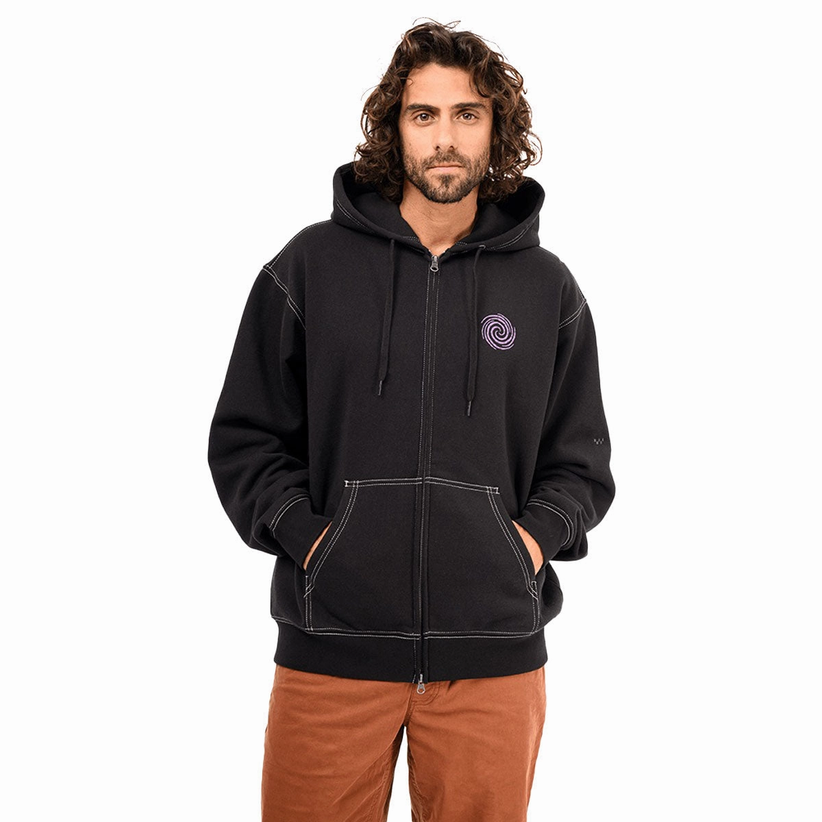 Vans Skate Swirl Zip Hoodie - Black urban vibe Eco Conscious Dyes