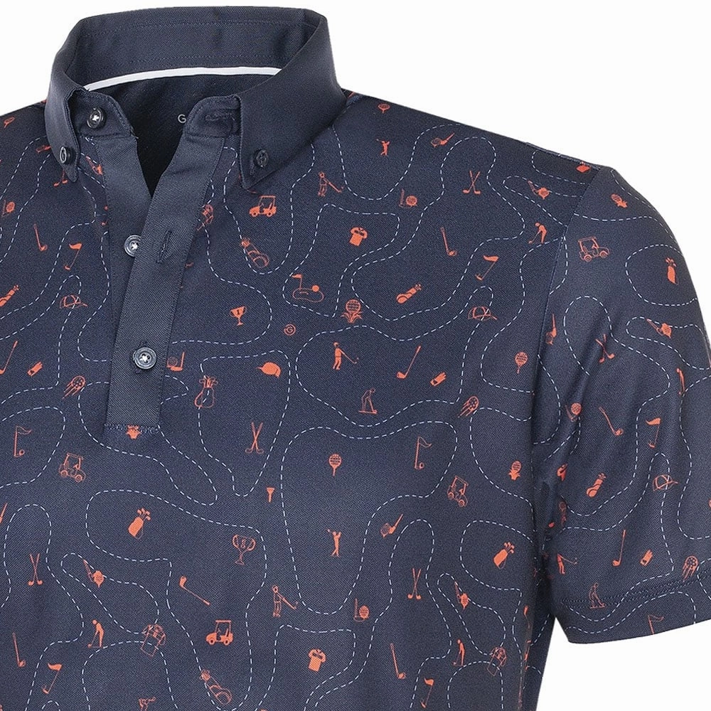 Unisex Core Galvin Green Miro V8  Polo Shirt - Navy/Orange