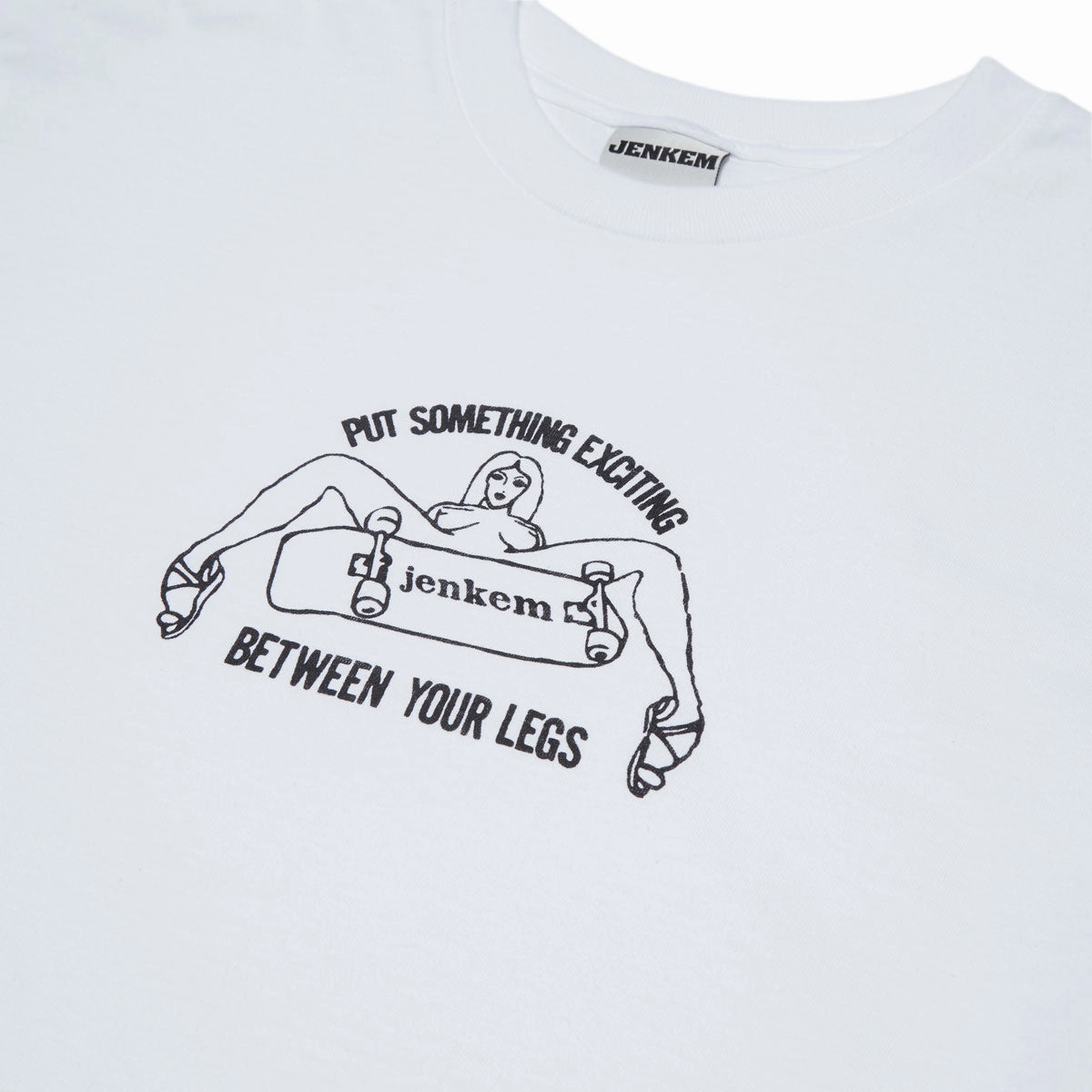 Jenkem Legs T-Shirt - White Layered Collar Structure Easy Wear Option