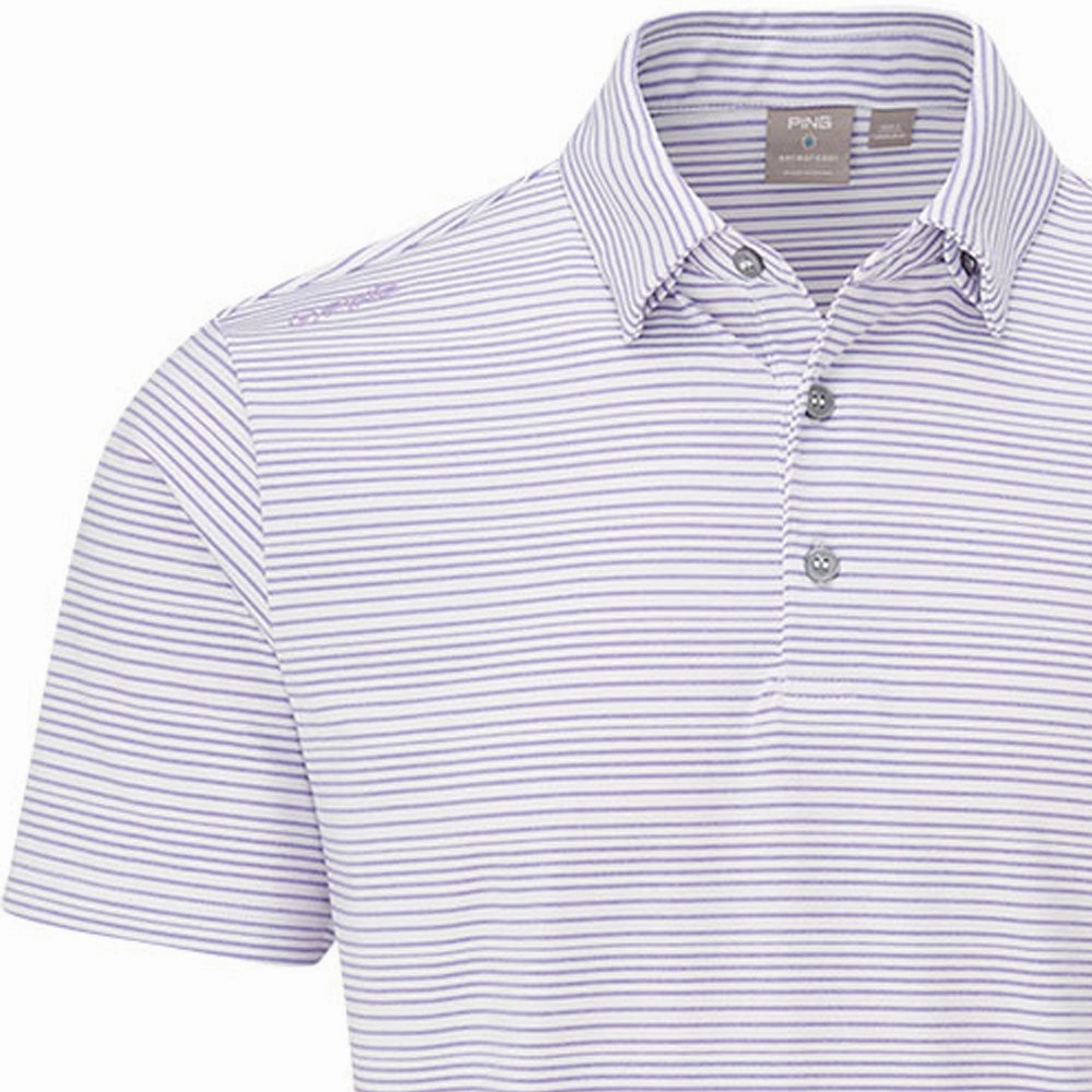 Soft and durable Ping Alexander SensorCool Polo Shirt  - White/Violet