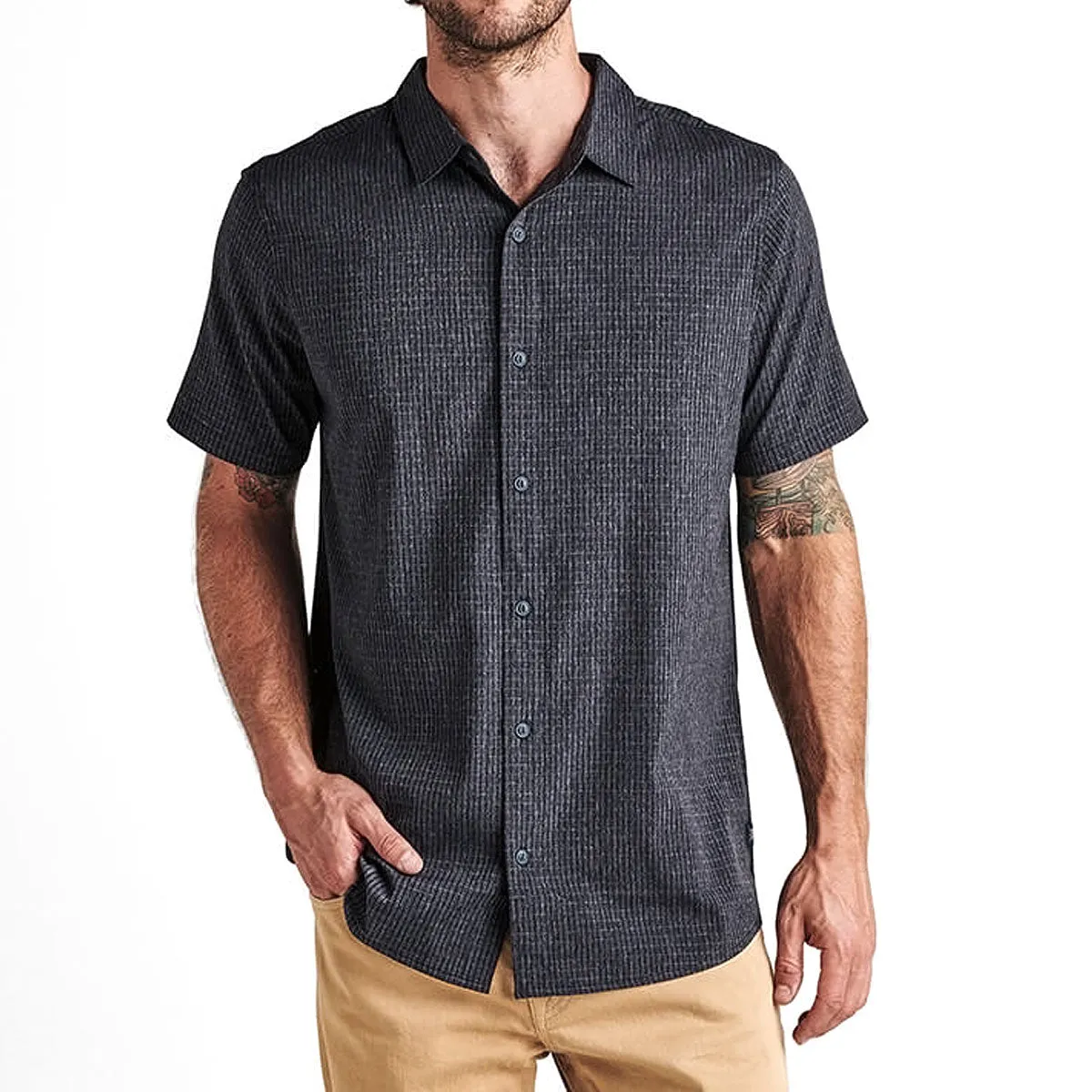 Modern Aesthetic Durable Button Closures Roark Bless Up Shirt - Black