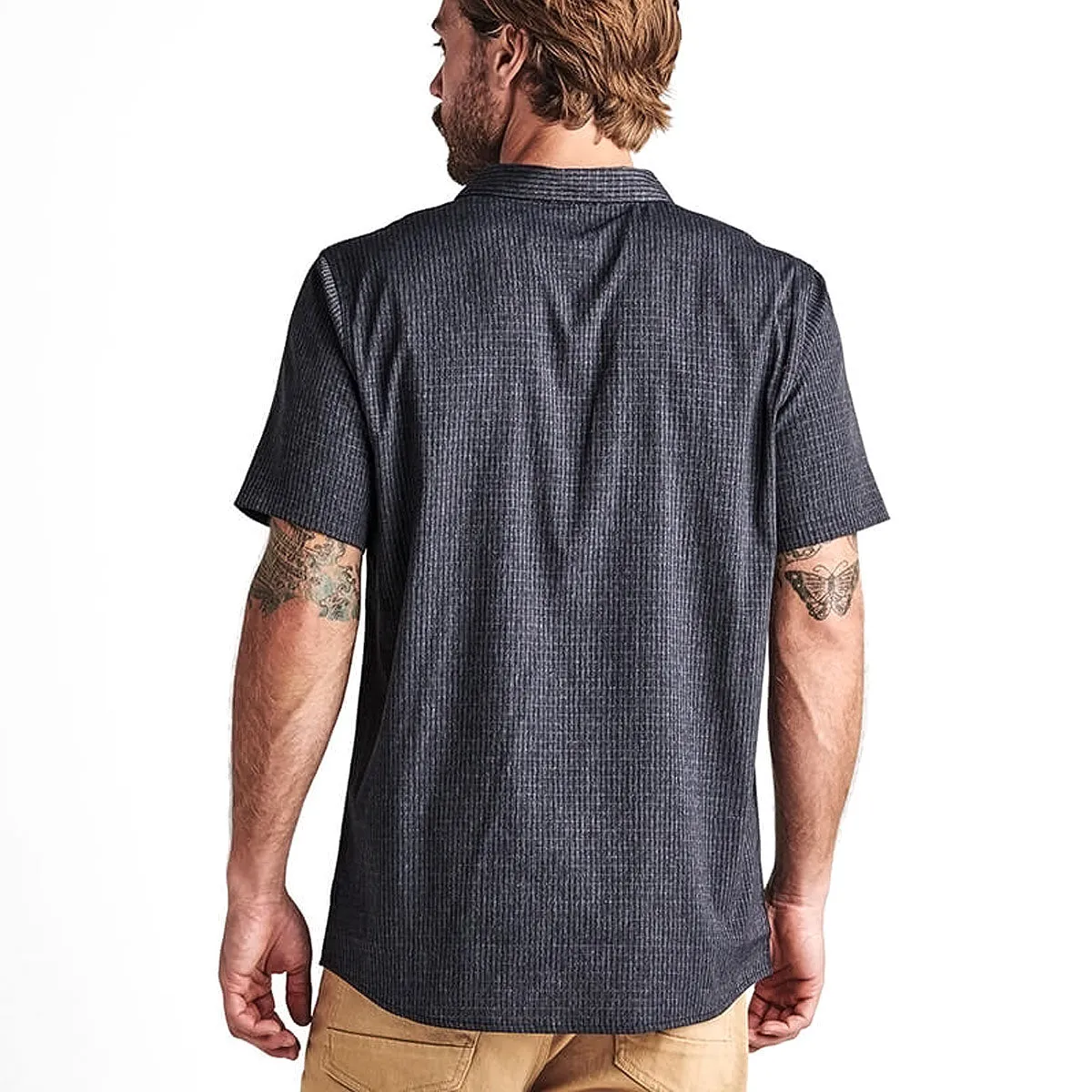 Smooth Stitch Pattern Workwear Approved Roark Bless Up Shirt - Black