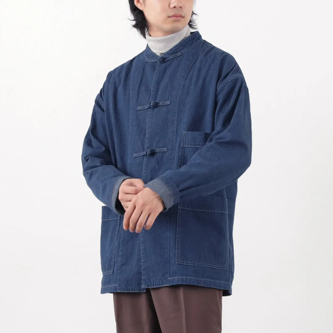 FOB FACTORY / F2435 Denim kung fu jacket High Density Weave Oversized Silhouette