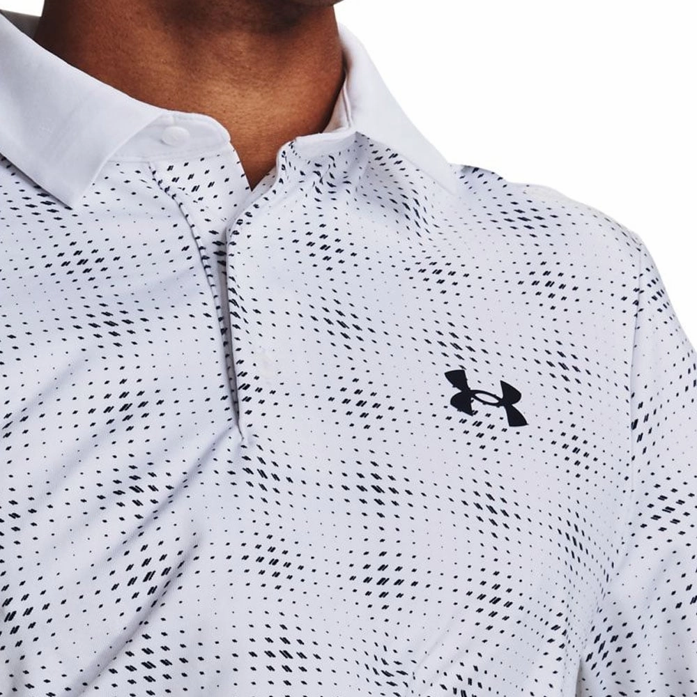 Under Armour Playoff 3.0 Dueces Grid Printed Polo Shirt - White/Midnight Navy Comfortable clothing Premium Material
