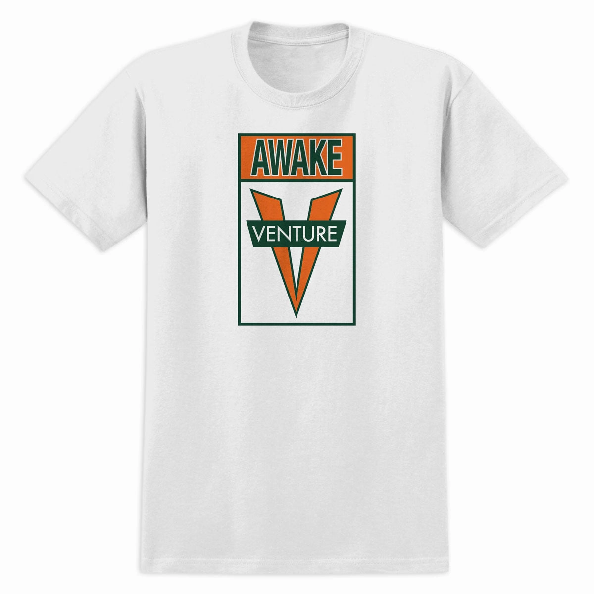 Comfy Comfort Venture Awake T-Shirt - White/Green/Orange