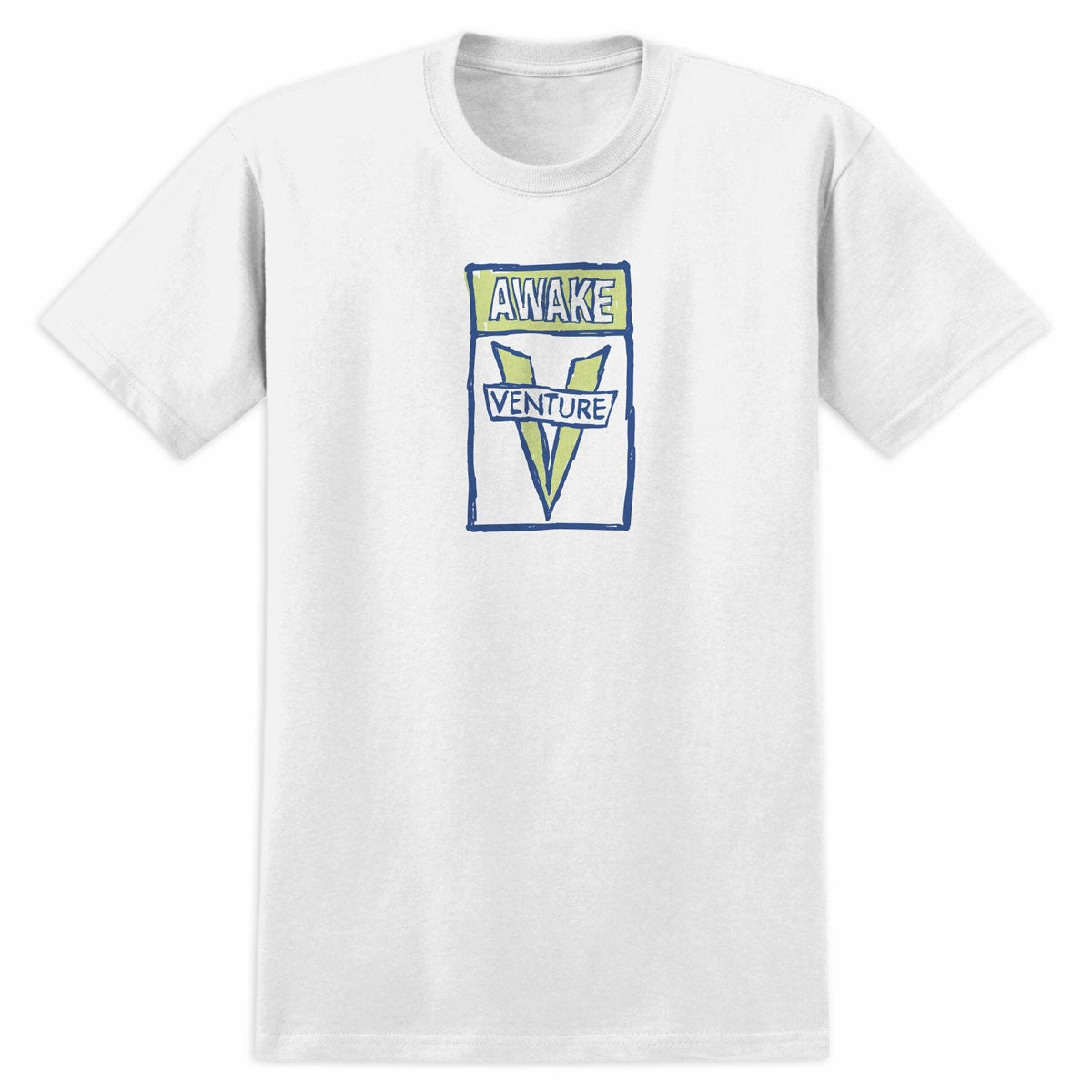 Venture Scribble Awake T-Shirt - White Soft and Stylish Classic Layer Wear