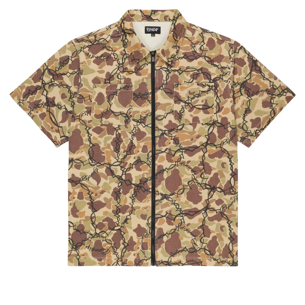 RIPNDIP Wired Zip Up Shirt - Tan Sustainable Weave