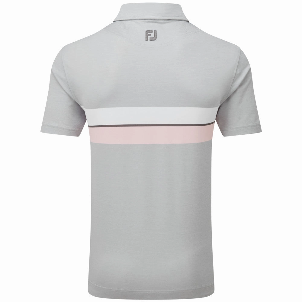Plus size clothing Complementary Colors FootJoy Double Chest Band Pique Polo Shirt - Grey
