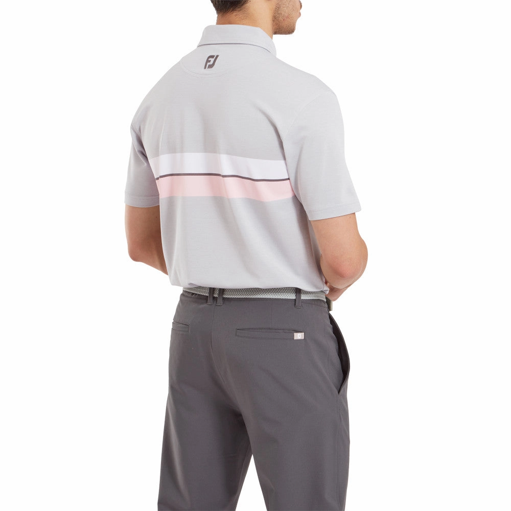 Breathable mesh panel FootJoy Double Chest Band Pique Polo Shirt - Grey