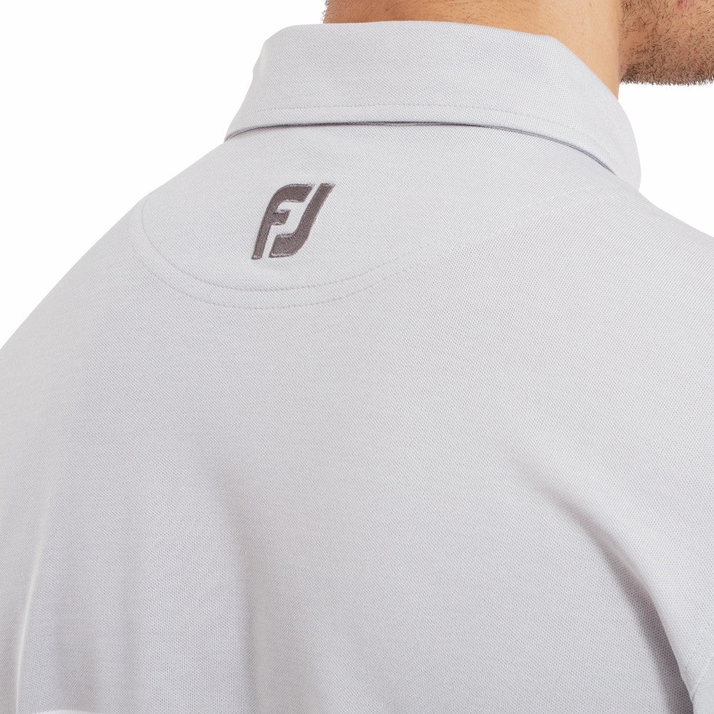 FootJoy Double Chest Band Pique Polo Shirt - Grey Sporty Appeal Casual and cool
