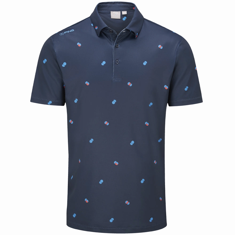 Matte Look Ping Two Tone SensorCool Polo Shirt - Navy/Poppy