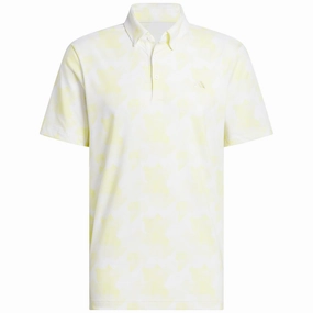 adidas Go-To Printed Polo Shirt - White/Powder Yellow Practical Wear