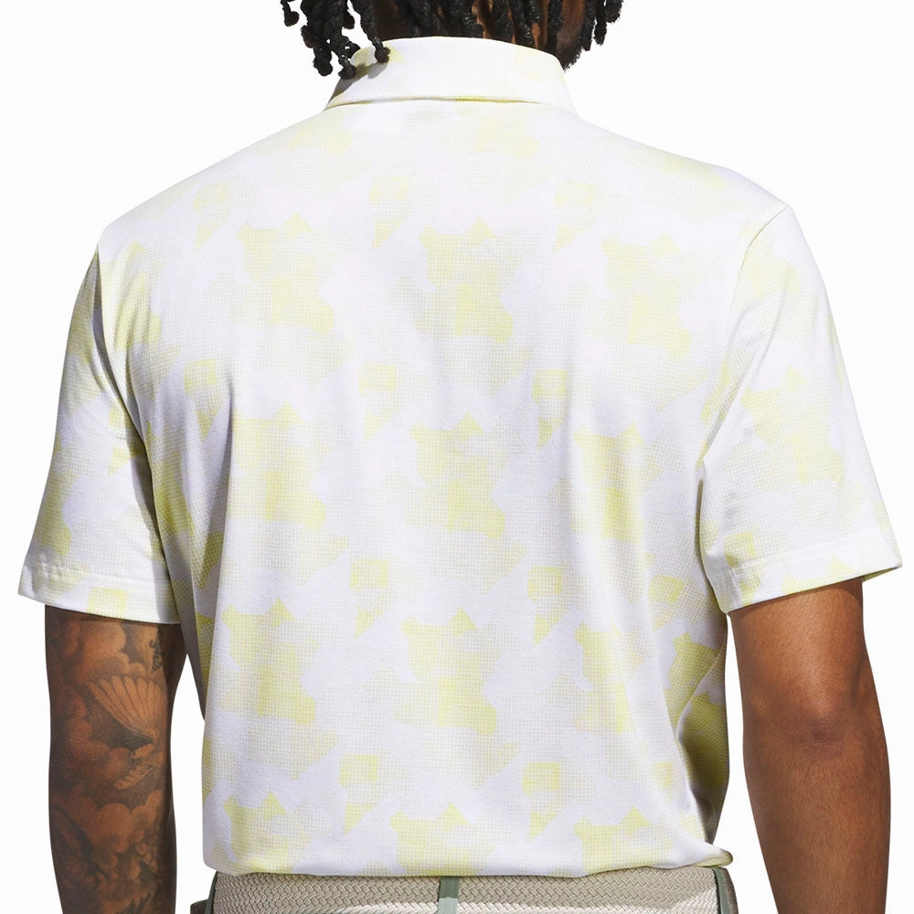adidas Go-To Printed Polo Shirt - White/Powder Yellow AntiPillingTreatment