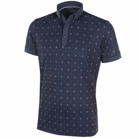 Galvin Green Marlow Ventil8  Polo Shirt - Navy/Lime Breathable Fit